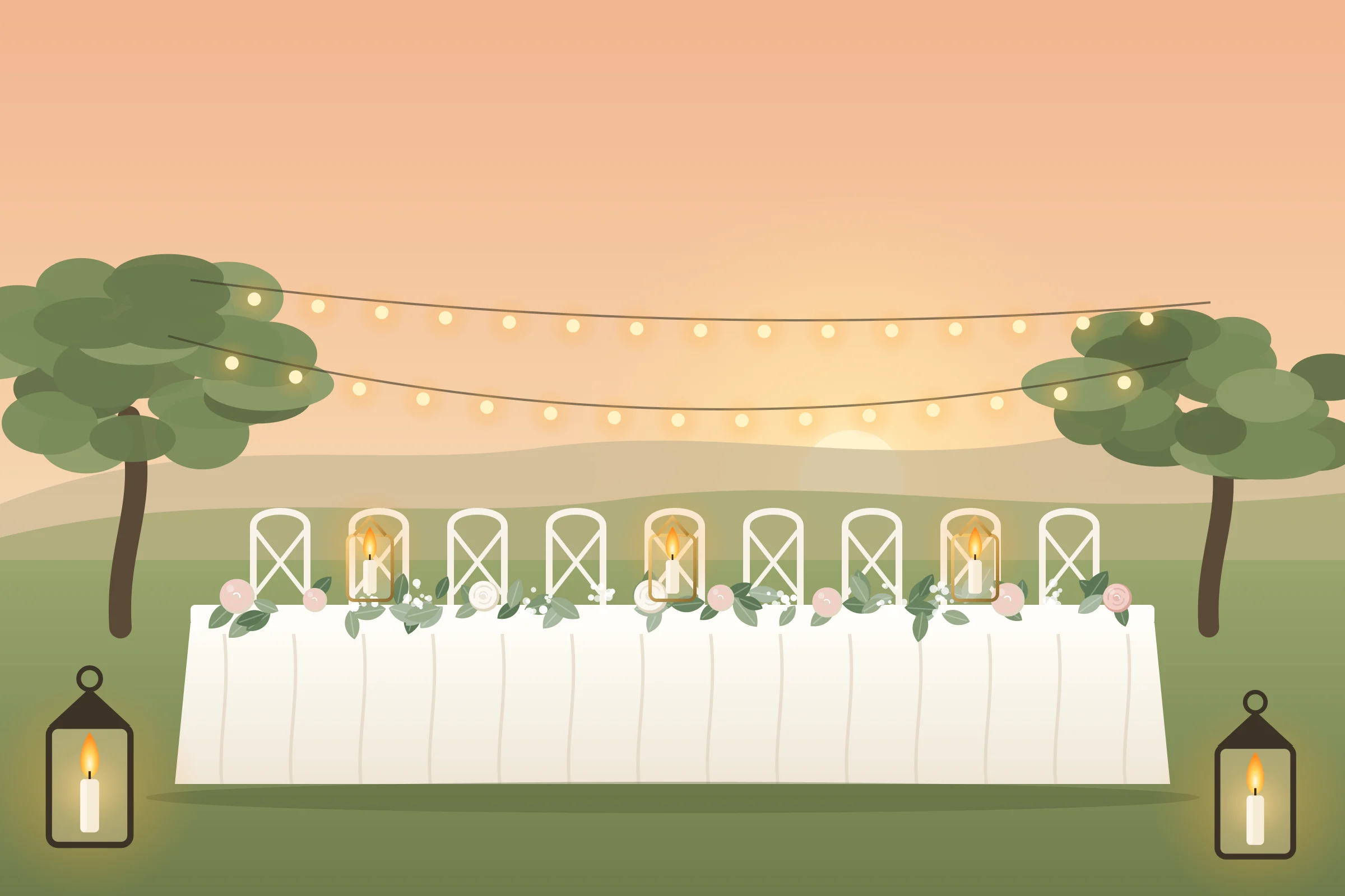 Outdoor-Hochzeit planen: Leitfaden für Garten- und Landhochzeiten